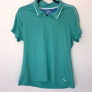 Teal golf polo